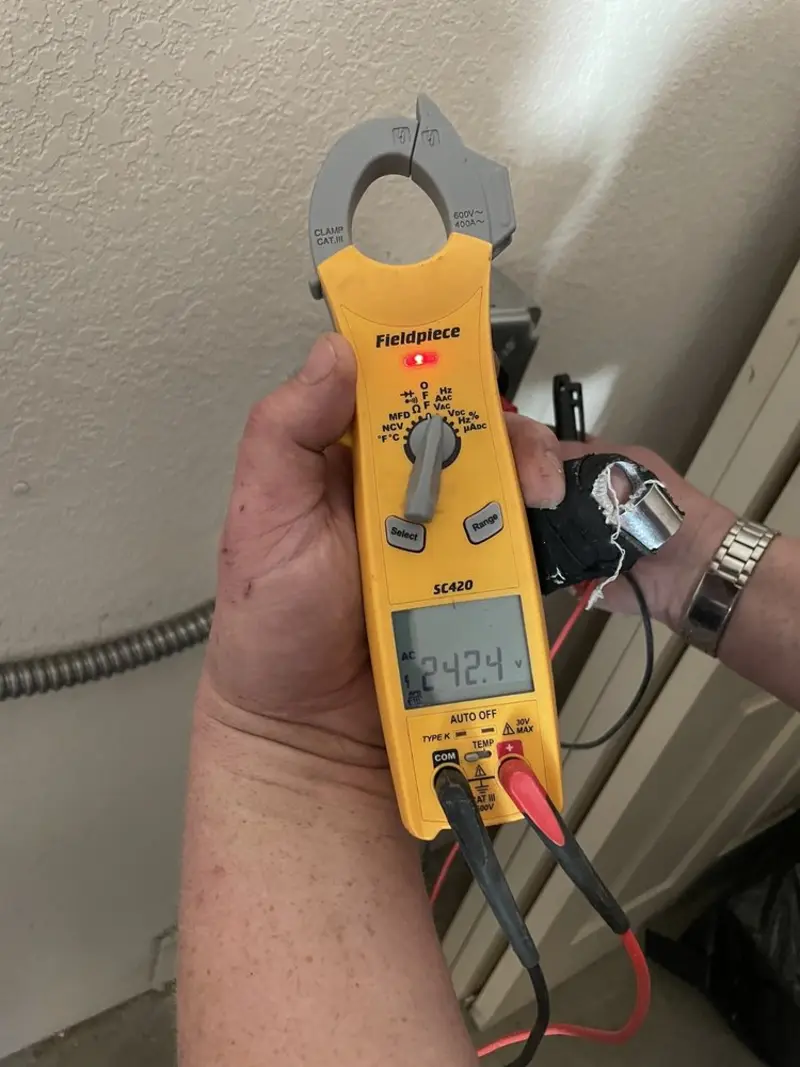 Voltage testing with clamp meter during Aluminum Wiring Replacement in Hanover